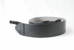 * new goods * unused *Nikon Nikon leather camera strap original leather black color ( black ) type pushed . character Camera Strap leather neck shoulder *