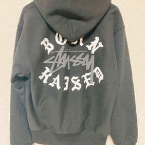 Stussy Born x Raised Logo Zip Hoodie Black