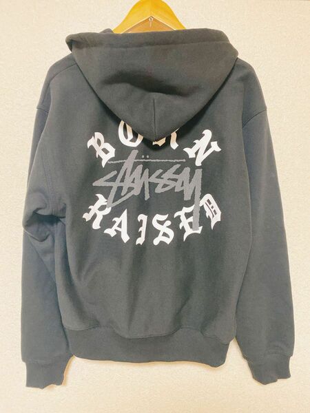 Stussy Born x Raised Logo Zip Hoodie Black