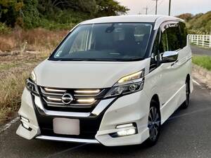 H28 セレナ S-HYBRID ハイウェイスターG プロパイロットエディション 美車 純正ナビ/フリップダウン/OPエアロ/クルコン/ETC 検令和7年11月