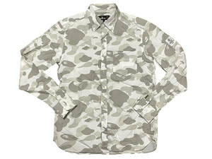 Mサイズ A BATHING APE アベイシングエイプ 猿カモ 猿迷彩 white camo ホワイトカモ シャツ ボタンダウン