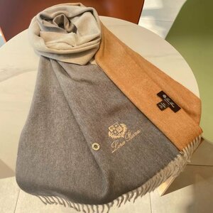 未使用 ロロピアーナ　マフラー　ストール グラデーション　 Loro Piana カシミア100％ グレー