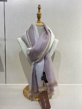 未使用 Loro Piana イタリア　ロロピアーナ　ストール　羽織り　やわらかい カシミア100％　タグ付き パープル系_画像2