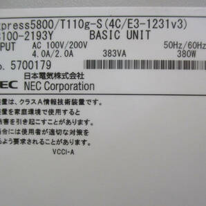 NEC Express5800/T110g-S N8100-2193Y Xeon E3-1231 v3 3.40GHz/メモリ8GB/HDD136GB×2 (RAID1)/Windows server 2012 R2 管理番号D-1301の画像9