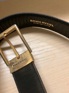 メンズベルト　フランス製　SONIA RYKIEL ソニアリキエル レザーベルト ベルト