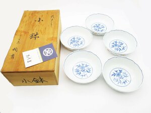 ★【保管品】たち吉 花まどり 小鉢 5皿 セット 磁器 日本 和食器★/H