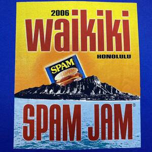 レア入手困難'06年製Hawaiian Good Design!HanesHEAVY WEIGHT 2006Waikiki SPAM JAMハワイ ワイキキ スパム ジャム スーベニアTシャツS企業