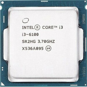 【中古CPU】Intel Core i3-6100 3.7GHz SR2HG Socket 1151 2コア4スレッド