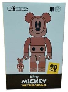 中古 美品 BE@RBRICK UNDEFEATED x MICKEY MOUSE 銅 Ver.100% & 400%　90周年 Disney 