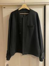 クリーニング済み　stein シュタイン　21aw NO COLLAR MELTON JACKET ノーカラー メルトン　ジャケット　ブルゾン　ブラック　M_画像1