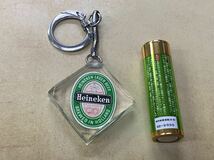 【L】アンティーク　フランス雑貨　アクリルキーホルダー　ハイネケン　Heineken レトロ　ビール_画像3