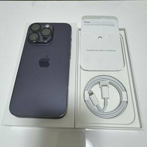 美中古 iPhone14pro 256GB ディープパープル SIMフリー MQ1E3J/A