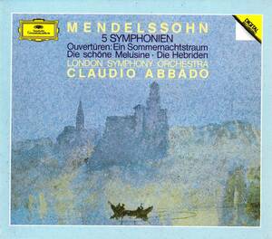 廃盤超希少 4CD 初期西独盤 クラウディオ・アバド ロンドン響 メンデルスゾーン 交響曲 全集 序曲 集