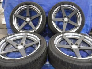 【宮城 塩釜発】中古 タイヤ・アルミホイールセット 4本 社外品 MAHOM 245/45R20 PCD115 オフセット＆リム幅等不明 ※個人宛発送不可