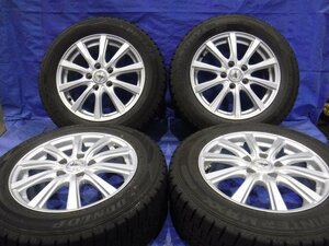 【宮城 塩釜発】中古 タイヤ・アルミホイールセット 4本 205/60R16 社外品 6.5J 5穴 PCD114.3 オフセット+53 ※個人宛発送不可