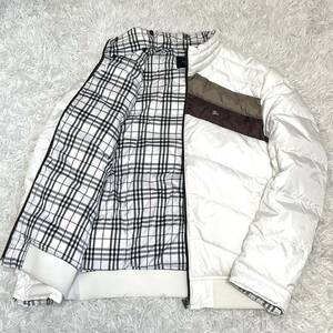 1円〜希少L 【超美品 極上ホワイトグース】BURBERRY BLACKLABEL バーバリー ブラックレーベル ダウンジャケット ノバチェック 白 メンズ