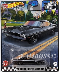 #83 ホットウィール '70 Dodge Hemi Challenger 70 ダッジ ヘミ チャレンジャー Boulevard ブールバード Hot Wheels