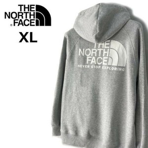 1円～!売切!【正規新品】THE NORTH FACE W THROWBACK HOODIE プルオーバー パーカー US限定 バックプリント 厚手 上質(XL)グレー 181130-28