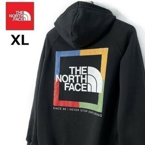 1円～!売切!【正規新品】THE NORTH FACE◆W NOV GRAPHIC HOODIE パーカー スウェット US限定 ボックスロゴ 裏起毛 登山(XL)黒 181130-30