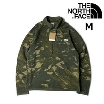 1円～!売切!【正規新品】THE NORTH FACE PRINT GORDON LYONS 1/4ZIP フリース プルオーバー US 登山 厚手ニット(M)カーキ 迷彩柄 181024-40_画像2