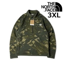 1円～!売切!【正規新品】THE NORTH FACE PRINT GORDON LYONS 1/4ZIP フリース プルオーバー US限定 厚手ニット(3XL)カーキ 迷彩柄181024-40_画像2