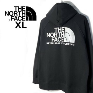 1円～!売切!【正規新品】THE NORTH FACE W THROWBACK HOODIE パーカー スウェット US限定 アウトドア 裏起毛 キャンプ(XL)黒 181130-33