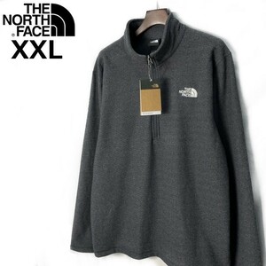 1円～!売切!【正規新品】THE NORTH FACE◆TEXTURED CAP ROCK 1/4 ZIP PULLOVER フリース 厚手ニット US限定 裏起毛(XXL)グレー 181024-33