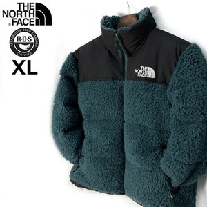 1円～!売切!【正規新品】THE NORTH FACE◆SHERPA NUPTSE JACKET ダウンジャケット ヌプシ モコモコ ロゴ刺繍 アウトドア(XL)緑 190122-175