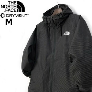 1円～!売切!【正規新品】THE NORTH FACE◆NOVELTY TNF RAIN HOODIE マウンテンパーカー US限定 2023最新 撥水(M)黒 ボーダー柄 180915-65