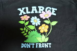 xlarge・エクストララージ★フラワープリント半袖tシャツ（m・黒）