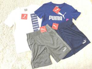 子供服１１０サイズ位：プーマ【Puma】半袖シャツ＆半袖パンツ／上下2セットまとめて