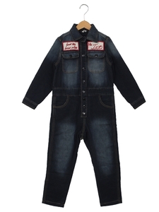BREEZE[ new goods *110] indigo all-in-one navy blue Denim navy blue today is a nice day F.O.FACTORY coveralls 105 115