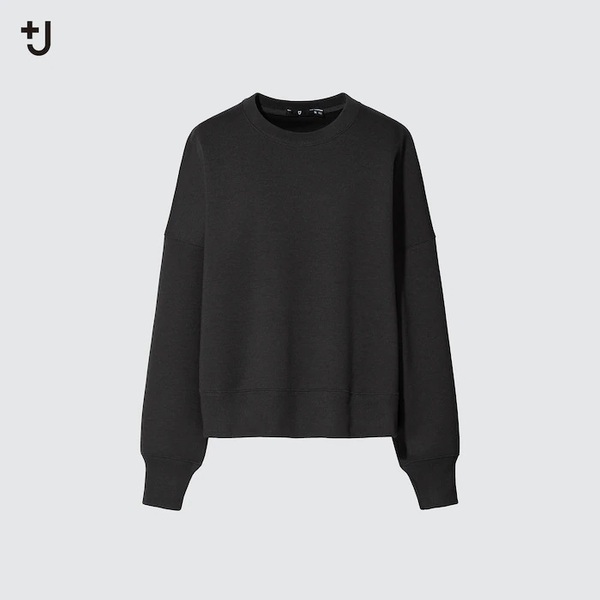 【新品・L・ブラック】ユニクロ×ジル・サンダー +J ドライクロップドスウェットシャツ セットアップ可能 JIL SANDER 2021AW 黒 スウェット