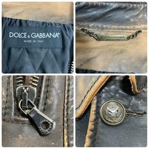 1スタ DOLCE&GABBANA ドルチェアンドガッパーナ ドルガバ ナポレオン ユーズド加工ラムスキン 羊革 レザージャケット コート G9262L 46 M_画像9