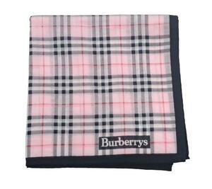 未使用 バーバリー ロンドン スカーフ 綿 100％ ハンカチ チェック　ピンク　BURBERRY レディース　メンズ 【中古】