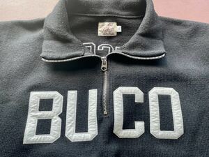 USA製BUCOブコジップアップセーター。ワッペン。size XL