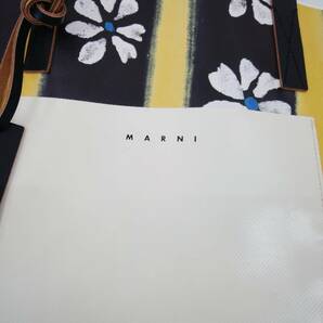 ■MARNI マルニ ロゴ 花柄 フラワープリント ショッピングバッグ トートバッグ ビニール×レザー ナイロンの画像2