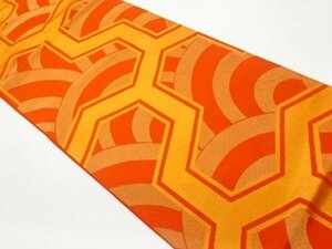 ys6838099; 宗sou 川島織物製　青海波に幾何学模様織出し袋帯【着】