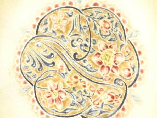 ys6841068 ; Sosou motif floral peint à la main Nagoya obi [antique] [portant], groupe, Nagoya obi, Adapté