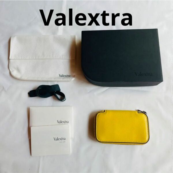 【訳アリ】未使用品　VALEXTRA キーケース　イエロー　本革