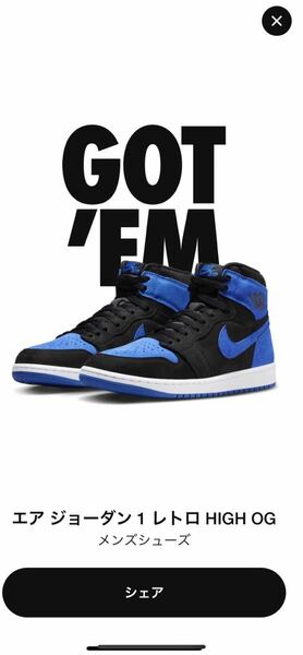 新品未使用 NIKE AIR JORDAN 1 RETRO HIGH OG ROYAL REIMAGINED US10.5 ナイキ エアジョーダン1 ロイヤル リイマジンド 28.5cm