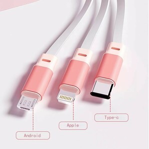 日本未発売★ミッフィー×MIPOW★3in1 USB 充電 ケーブル ピンク miffy iPhone Android Type-ｃPC Apple 格納式 巻き取り式 マイポーの画像4