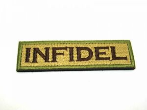 INFIDEL 細長パッチ ワッペン ミリタリー サンド