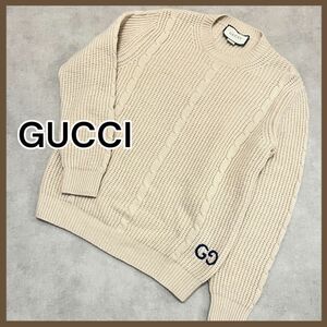 【 美品 】 Gucci グッチ ニット セーター ベージュ XS 無地