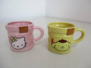 B04 サンリオ マグカップ 2個セット レトロ レア 陶磁器 ハローキティ ポムポムプリン カワイイ SANRIO