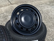 【限定特価】 新品スタッドレス オシャレ鉄チン ブラックCAP ブリザックVRX2 155/65R14 トコット/キャンバス/N-ONE/スペーシア/軽自動車_画像6