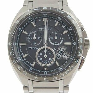 1円 gg CITIZEN シチズン アテッサ メンズ ソーラー 腕時計 黒文字盤 H610-T016782