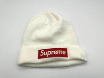 □③Supreme × New Era 16AW シュプリーム ニューエラ ビーニー ニット帽 白 ボックスロゴ ホワイト ニットキャップ 帽子 Beanie Box Logo_画像1