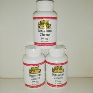 【3個セット】クエン酸カリウム 99mg カルシウム 36mg 90粒 Natural Factors