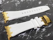 40mm 41mm 44mm 45mm 49mm アップルウォッチ　カバー　エレクトロ　ケース　　Apple Watchラバー　ベルト　バンド　ゴールドホワイト_画像5